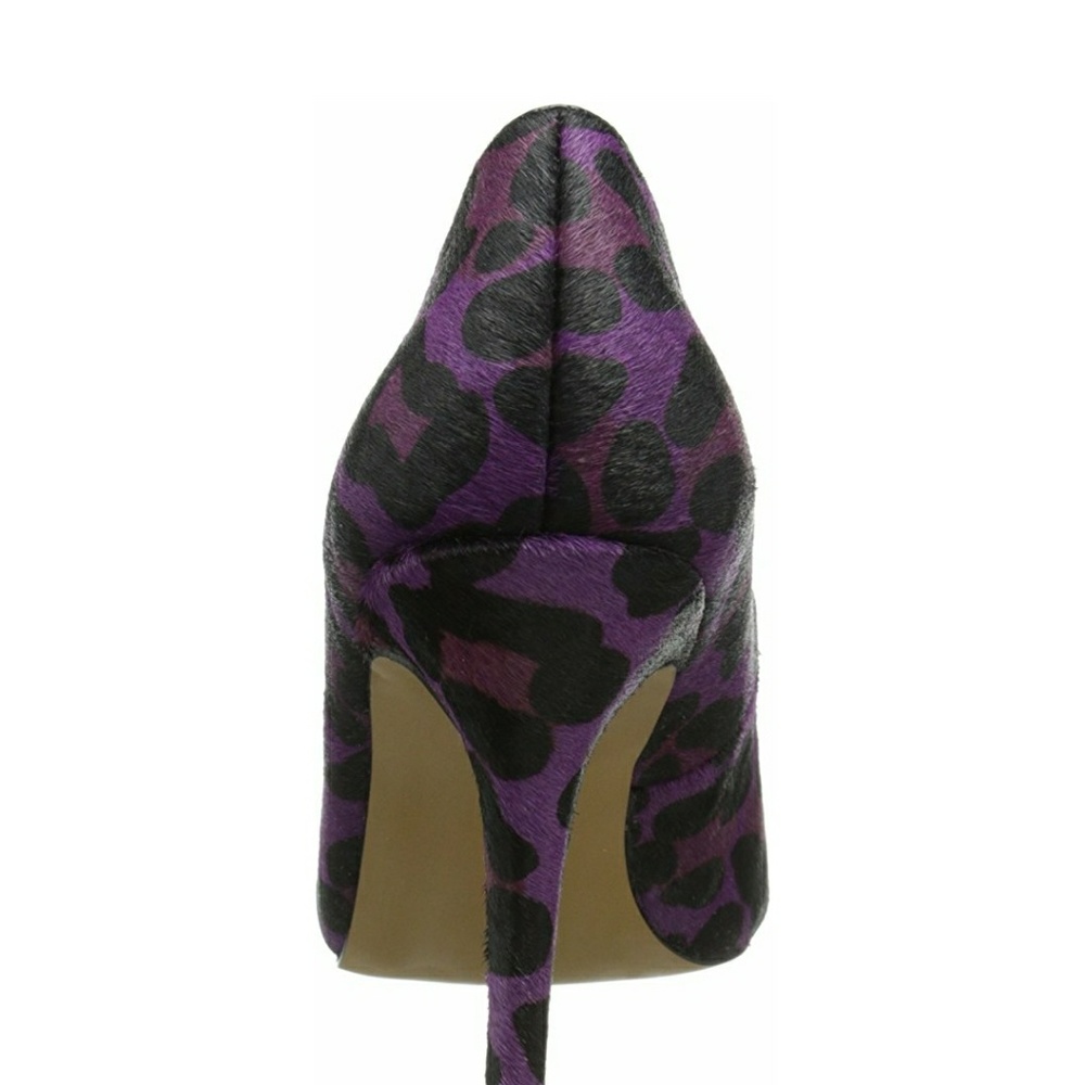 Betsey Johnson NEW Purple Leopard Calf Hair Heels - Picture 4 of 7